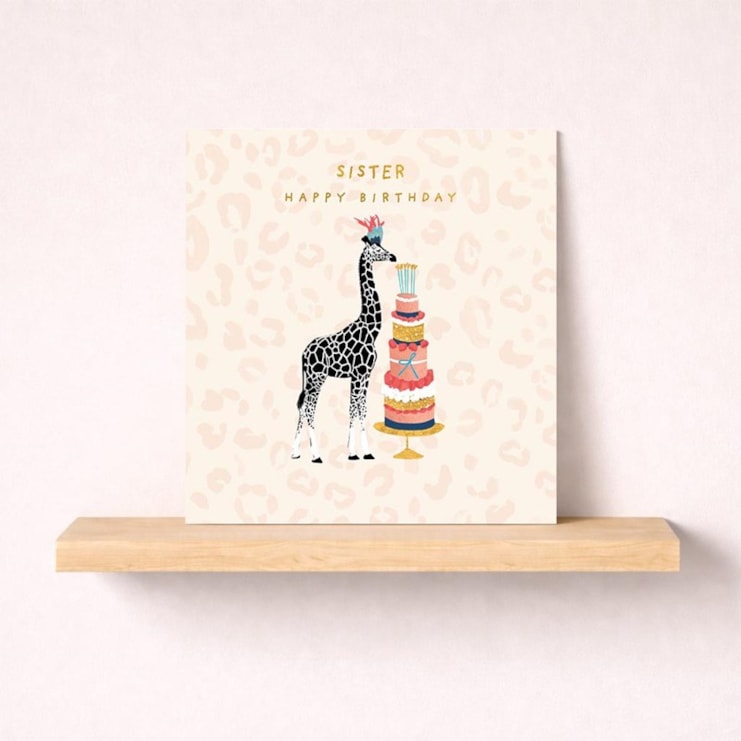 Sister Birthday Card - Giraffe