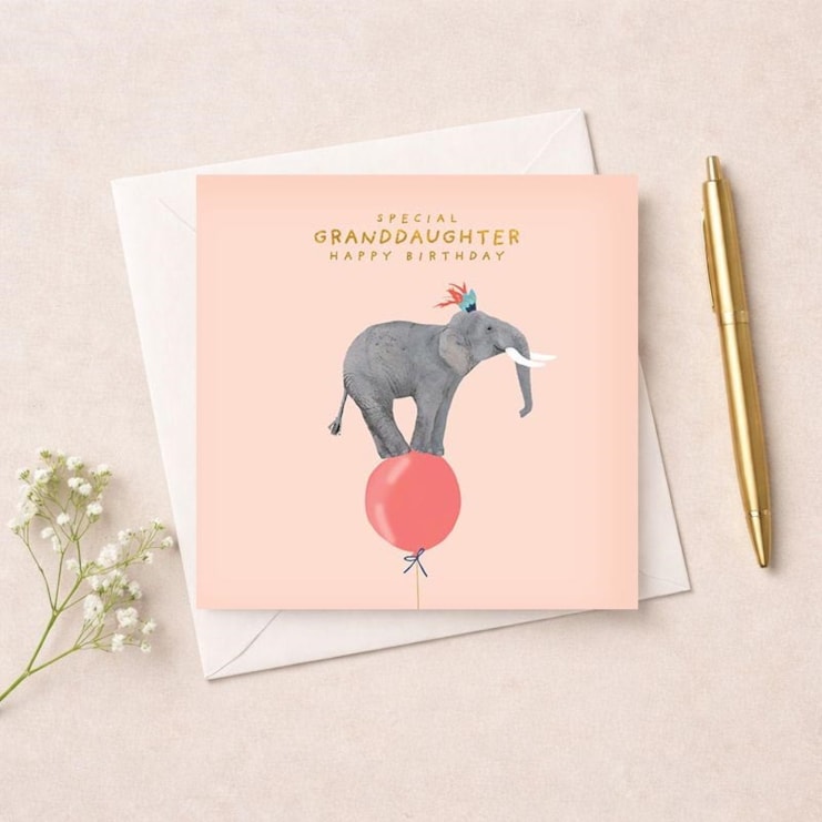 Granddaughter Birthday Card - Elephant Granddaughter Birthday Card - Elephant