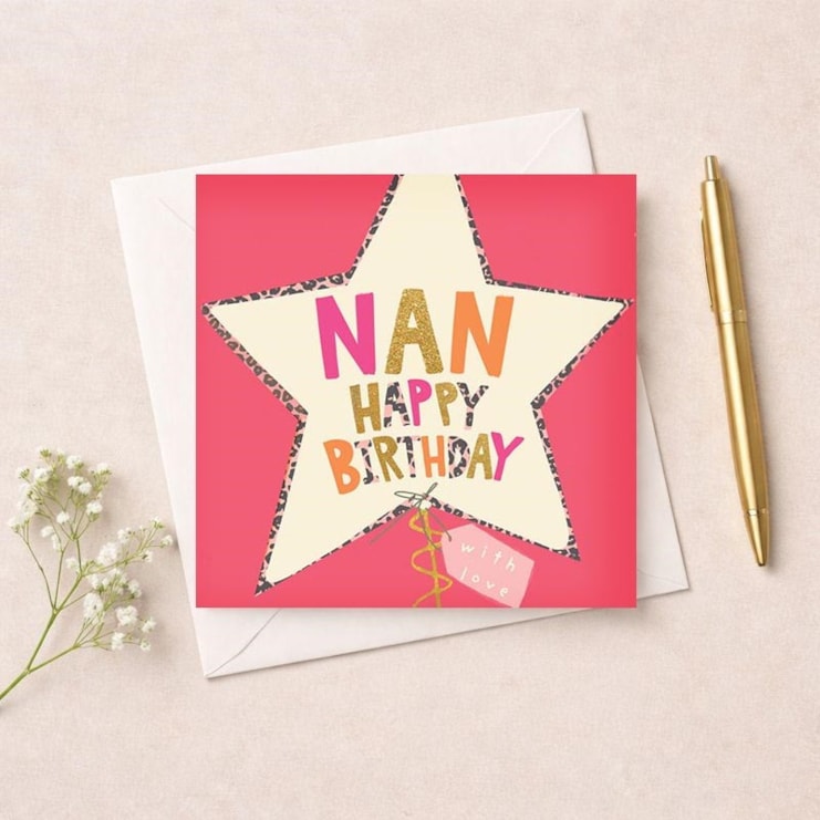 Nan Birthday Card - Star Balloon Nan Birthday Card - Star Balloon