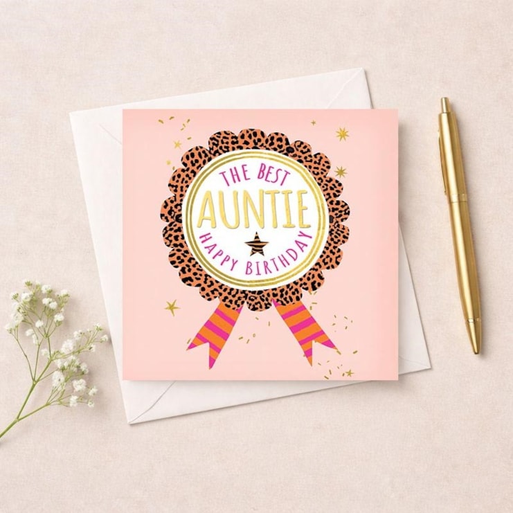 Auntie Birthday Card - Birthday Rosette Auntie Birthday Card - Birthday Rosette