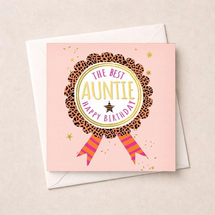 Auntie Birthday Card - Birthday Rosette Auntie Birthday Card - Birthday Rosette