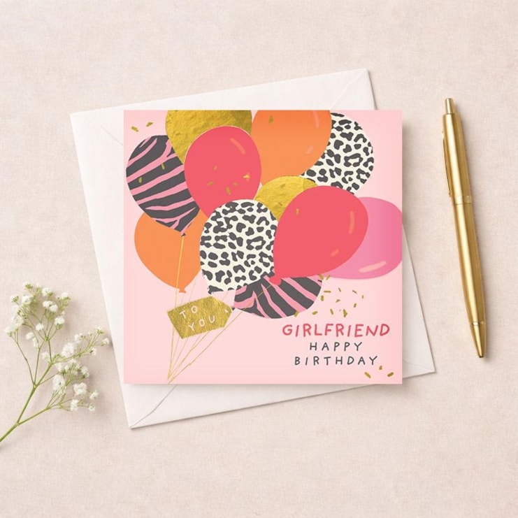 Girlfriend Birthday Card - Bunch Of Balloons