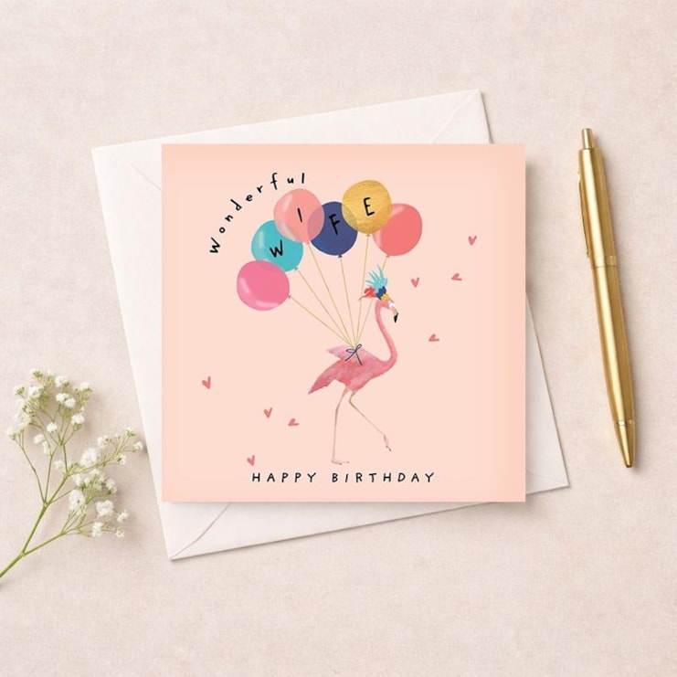 Wife Birthday Card - Flamingo Wife Birthday Card - Flamingo