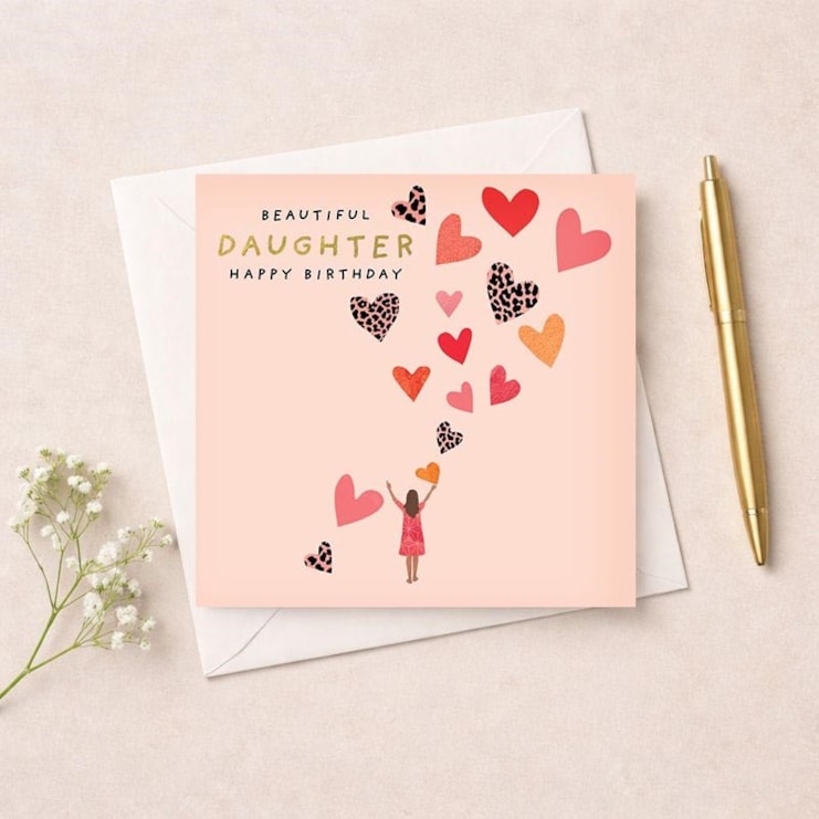 Daughter Birthday Card - Hearts Daughter Birthday Card - Hearts