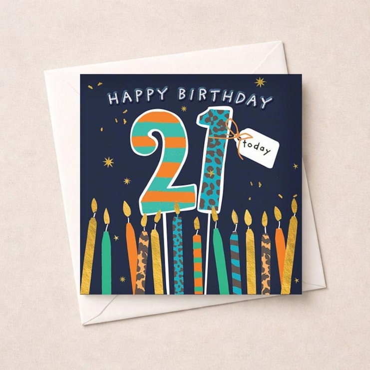 Age 21 Birthday Card - Birthday Candles
