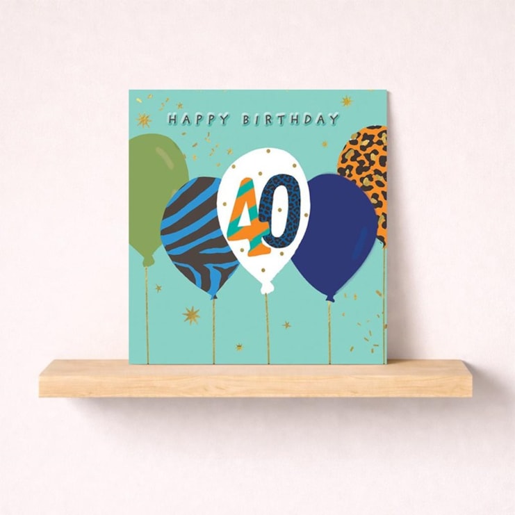Age 40 Birthday Card - Birthday Balloons Age 40 Birthday Card - Birthday Balloons