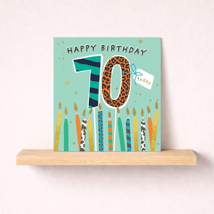 Age 70 Birthday Card - Birthday Candles