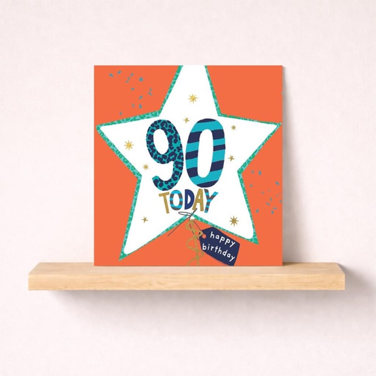 Age 90 Birthday Card - Star Balloon