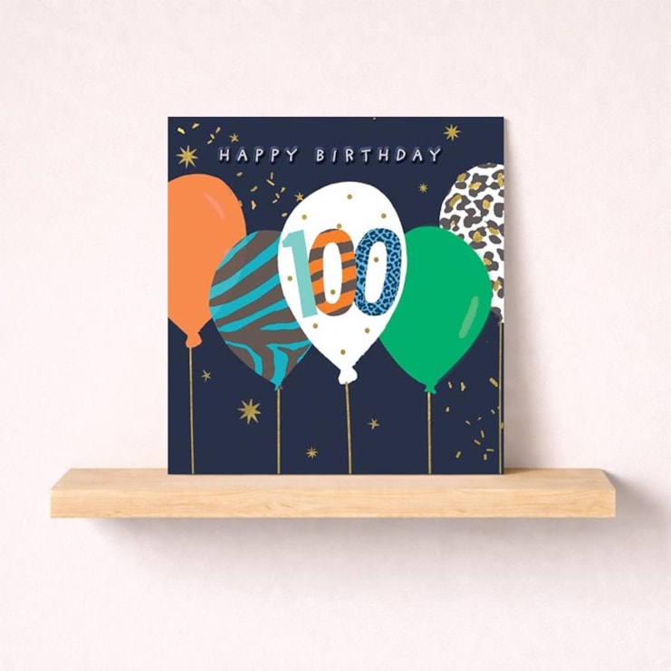 Age 100 Birthday Card - Bunch Of Balloons