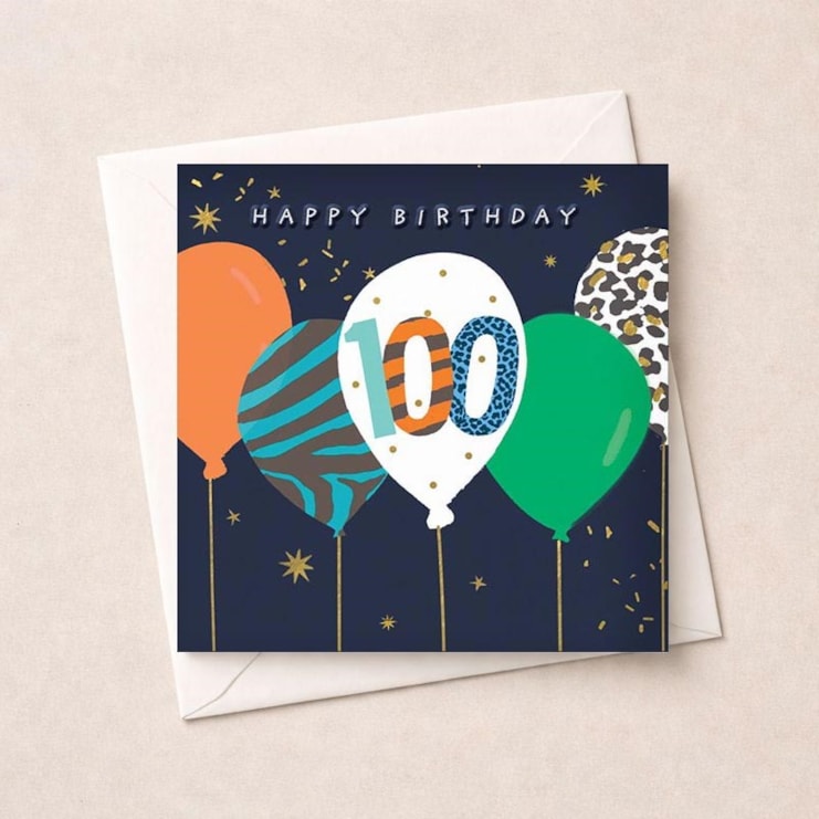 Age 100 Birthday Card - Bunch Of Balloons