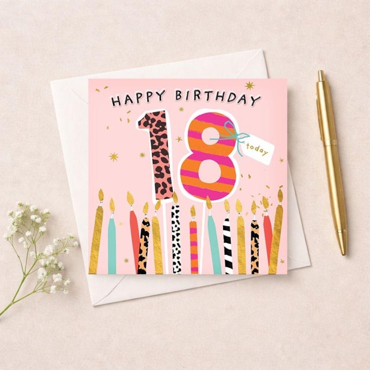 Age 18 Birthday Card - Birthday Candles Age 18 Birthday Card - Birthday Candles