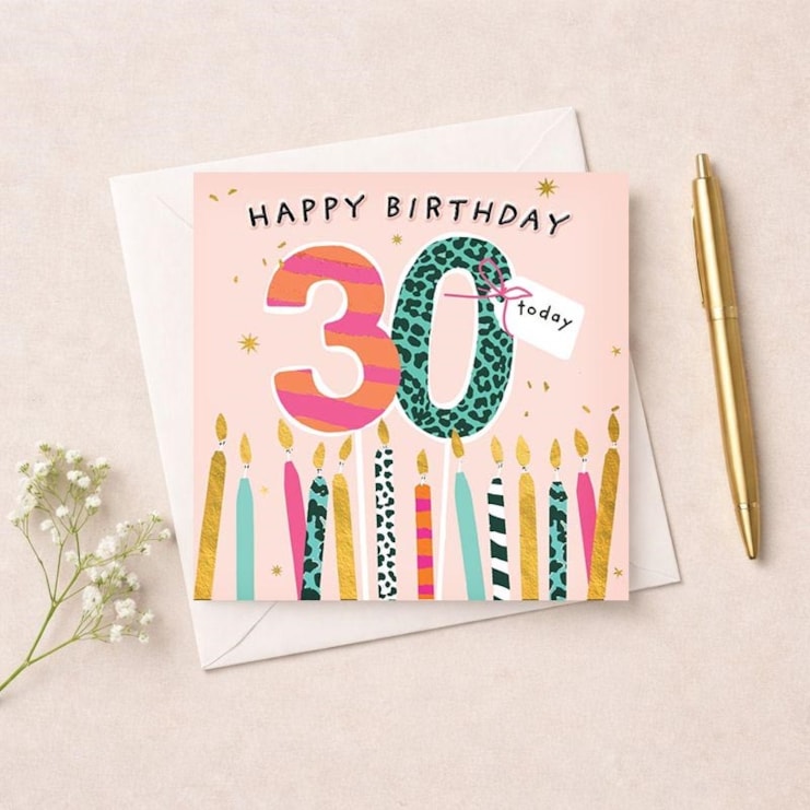 Age 30 Birthday Card - Birthday Candles