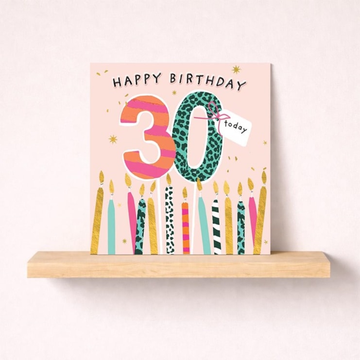 Age 30 Birthday Card - Birthday Candles
