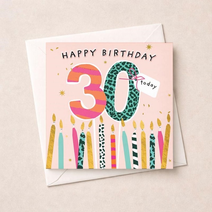 Age 30 Birthday Card - Birthday Candles Age 30 Birthday Card - Birthday Candles
