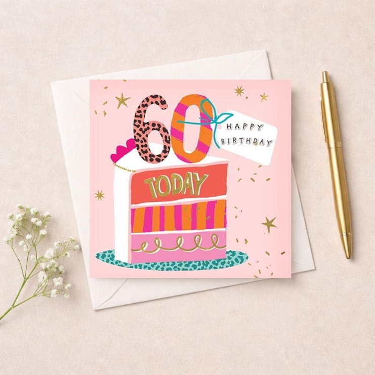 Age 60 Birthday Card - Slice Of Cake Age 60 Birthday Card - Slice Of Cake