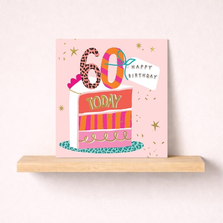 Age 60 Birthday Card - Slice Of Cake Age 60 Birthday Card - Slice Of Cake