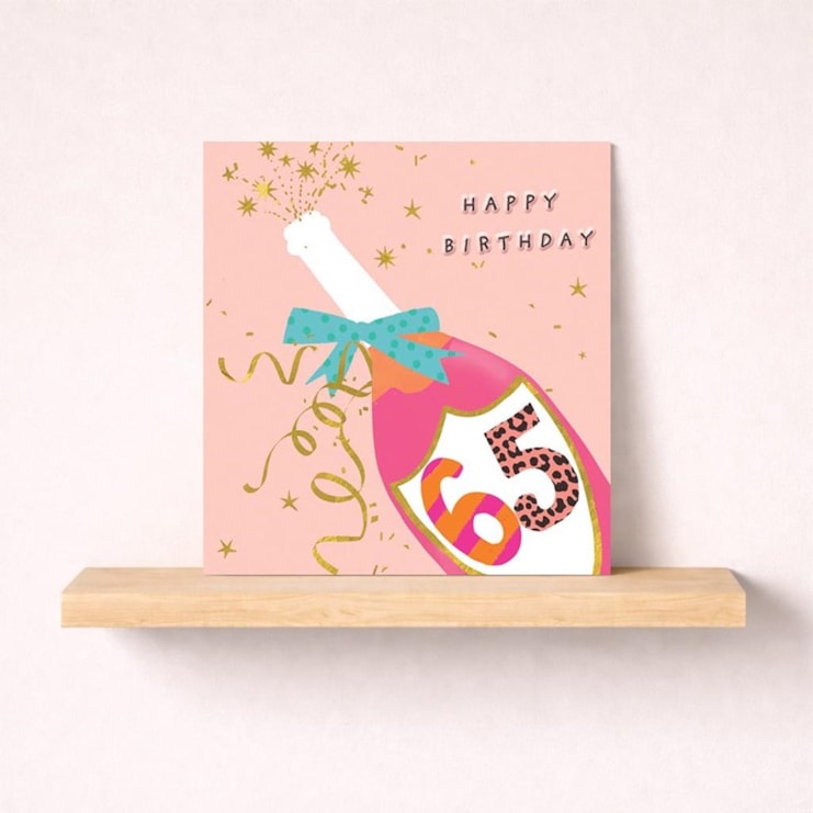 Age 65 Birthday Card - Bottle Of Bubbly Age 65 Birthday Card - Bottle Of Bubbly