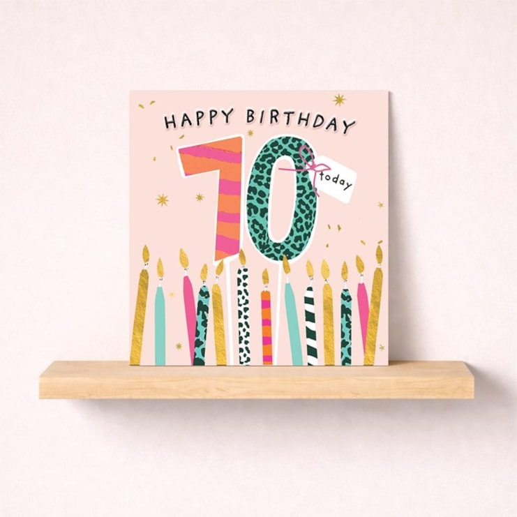 Age 70 Birthday Card - Birthday Candles