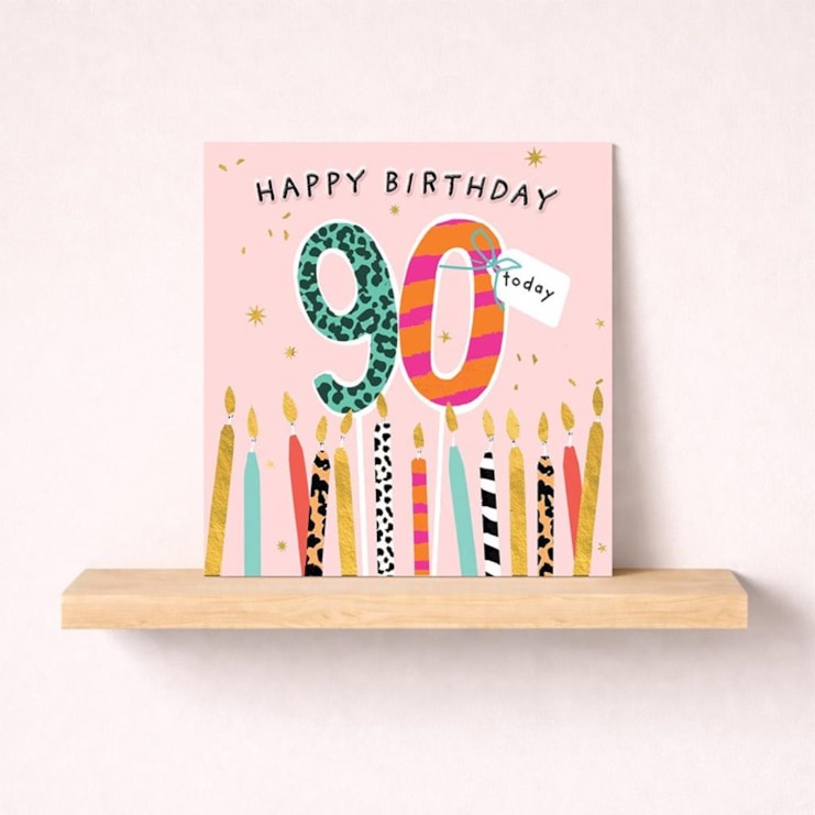 Age 90 Birthday Card - Birthday Candles