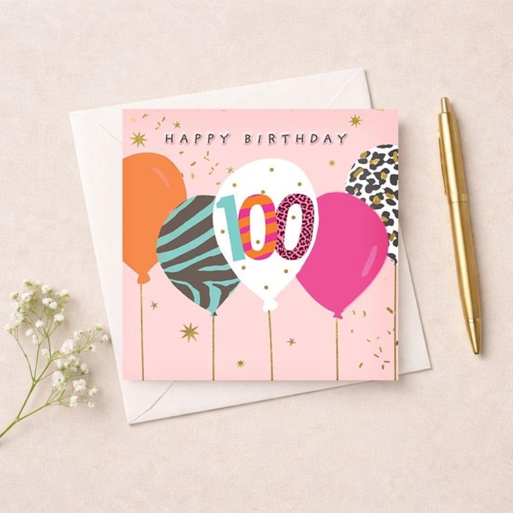 Age 100 Birthday Card - Bunch Of Balloons Age 100 Birthday Card - Bunch Of Balloons