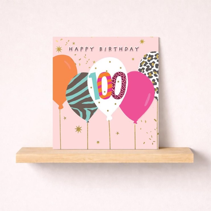 Age 100 Birthday Card - Bunch Of Balloons