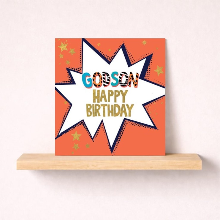 Godson Birthday Card - Spots & Stripes Godson Birthday Card - Spots & Stripes