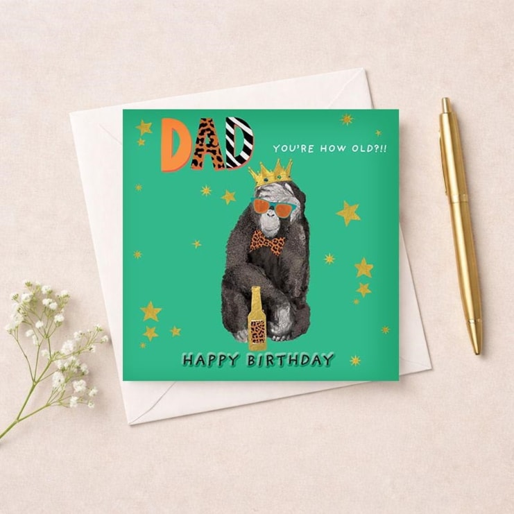 Dad Birthday Card - Gorilla Dad Birthday Card - Gorilla