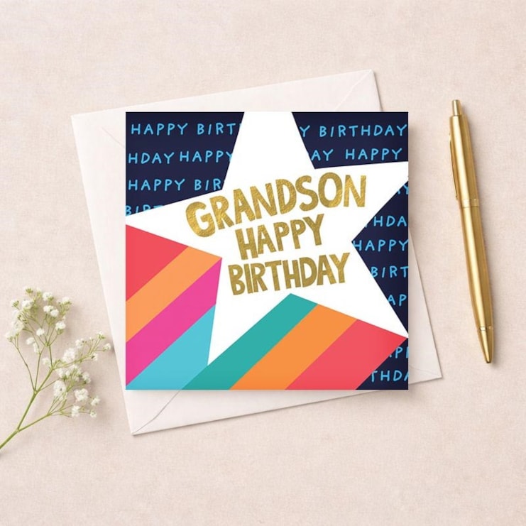 Grandson Birthday Card - Star Grandson Birthday Card - Star