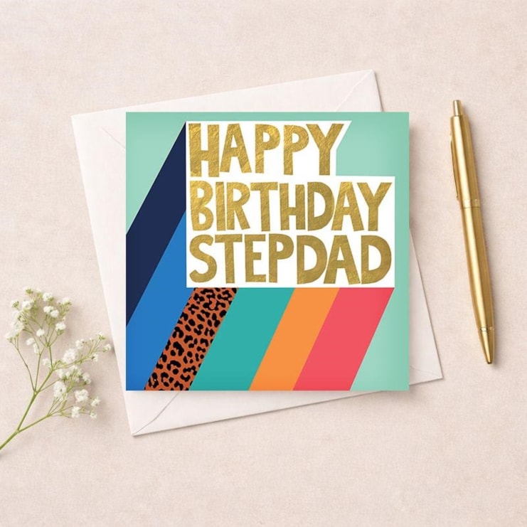 Stepdad Birthday Card - Gold