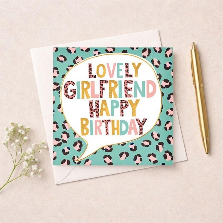 Girlfriend Birthday Card - Lovely Girlfriend