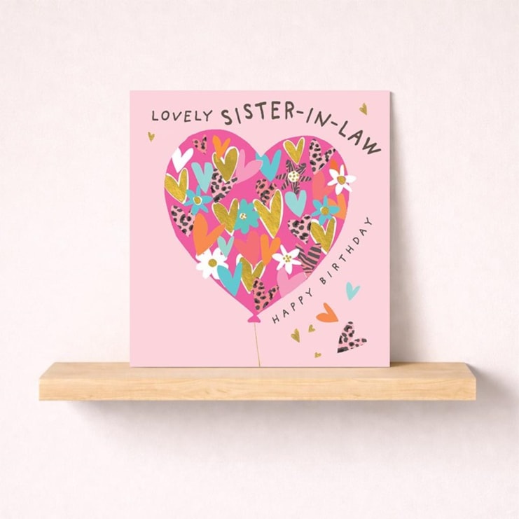 Sister-in-Law Birthday Card - Balloon Of Hearts