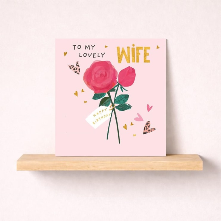 Wife Birthday Card - Rose Wife Birthday Card - Rose
