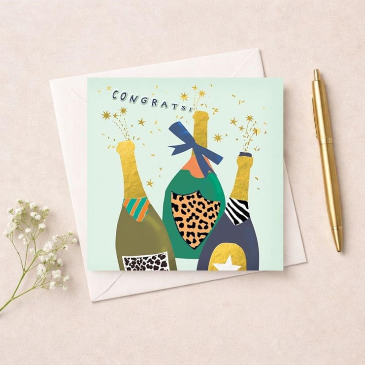 Congratulations Card - Popping Bottles Congratulations Card - Popping Bottles