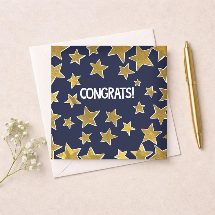 Congratulations Card - Gold Stars Congratulations Card - Gold Stars