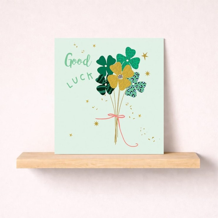 Good Luck Card - Four Leaf Clovers Good Luck Card - Four Leaf Clovers