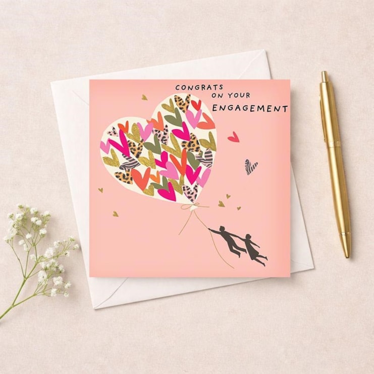Engagement Card - Balloon Of Hearts Engagement Card - Balloon Of Hearts