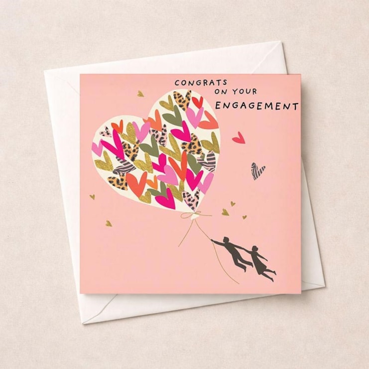 Engagement Card - Balloon Of Hearts