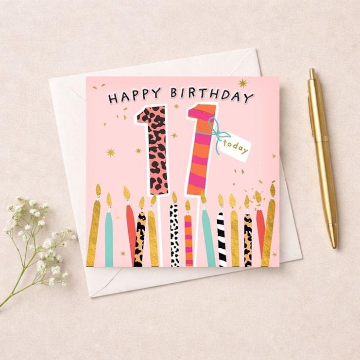 Age 11 Birthday Card - 11 Today Candles Age 11 Birthday Card - 11 Today Candles