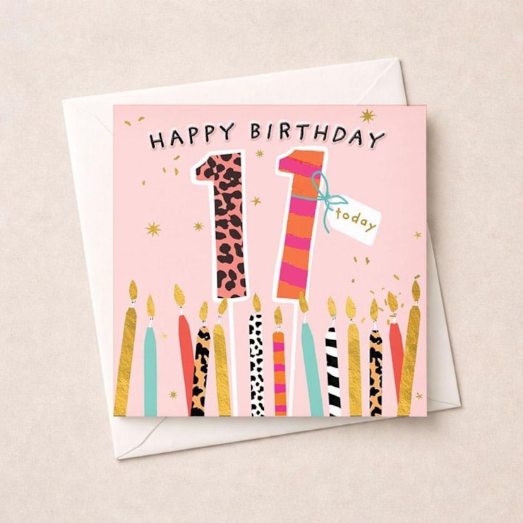 Age 11 Birthday Card - 11 Today Candles