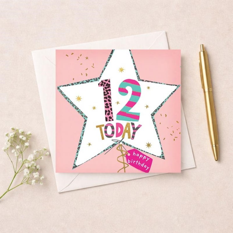 Age 12 Birthday Card - Star Balloon
