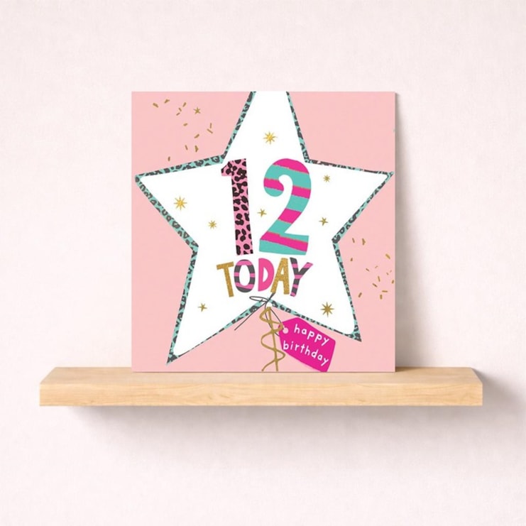 Age 12 Birthday Card - Star Balloon