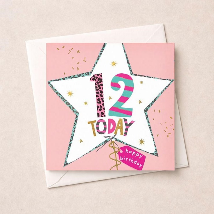 Age 12 Birthday Card - Star Balloon Age 12 Birthday Card - Star Balloon