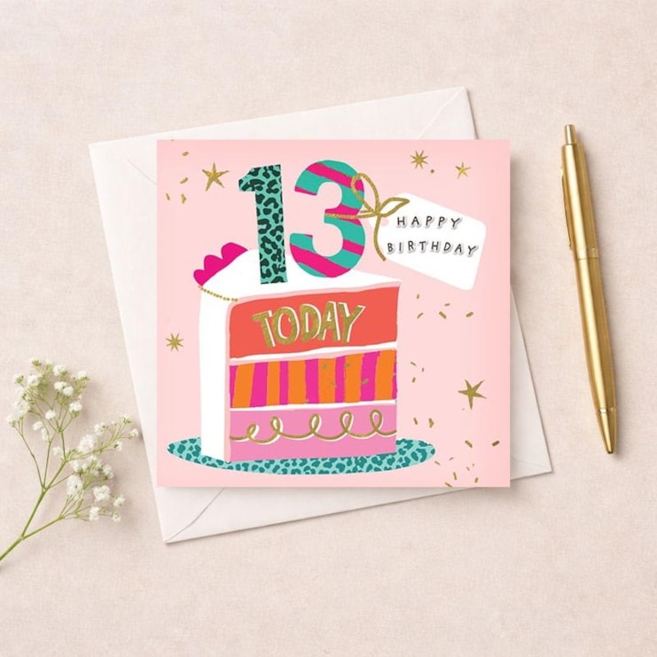 Age 13 Birthday Card - Slice Of Birthday Cake Age 13 Birthday Card - Slice Of Birthday Cake