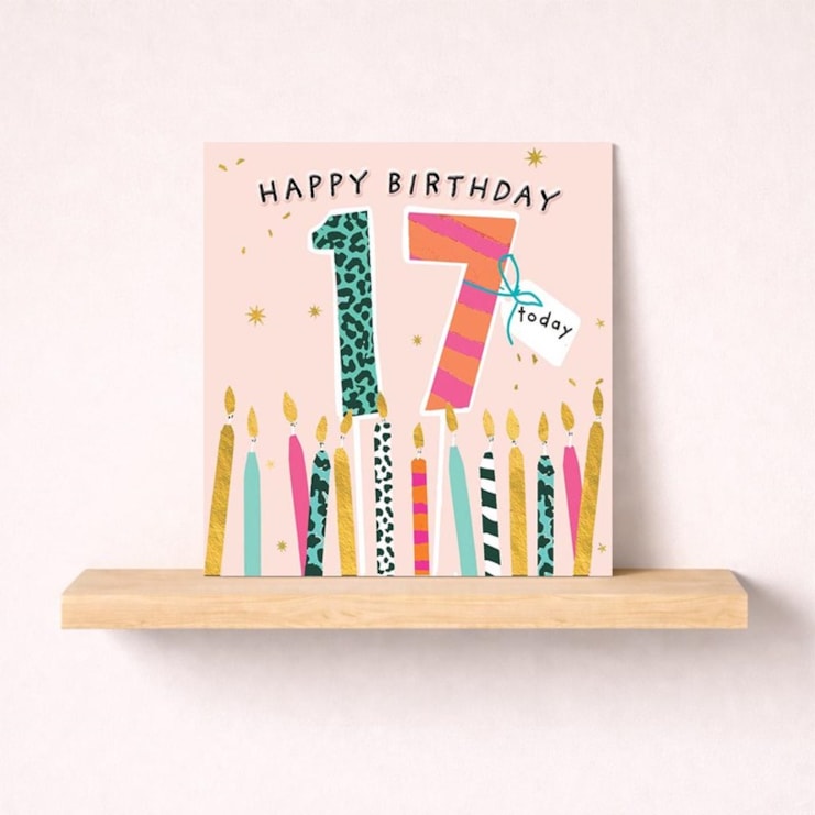Age 17 Birthday Card - 17 Today Candles