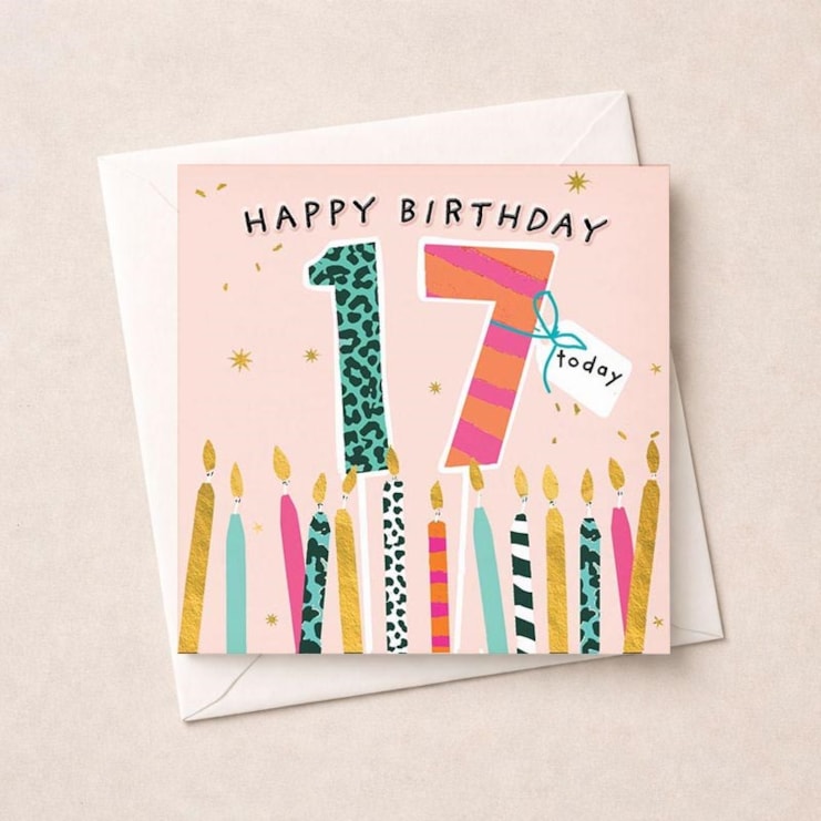 Age 17 Birthday Card - 17 Today Candles
