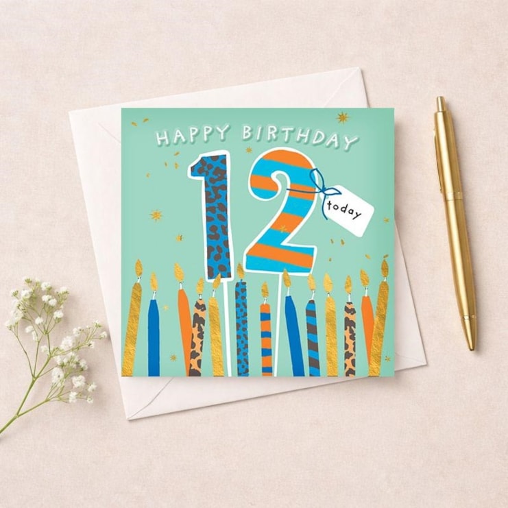 Age 12 Birthday Card - Birthday Candles