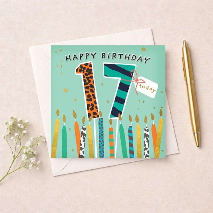 Age 17 Birthday Card - 17 Today Candles Age 17 Birthday Card - 17 Today Candles