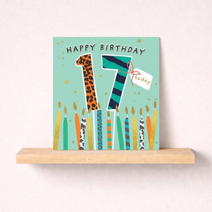 Age 17 Birthday Card - 17 Today Candles Age 17 Birthday Card - 17 Today Candles