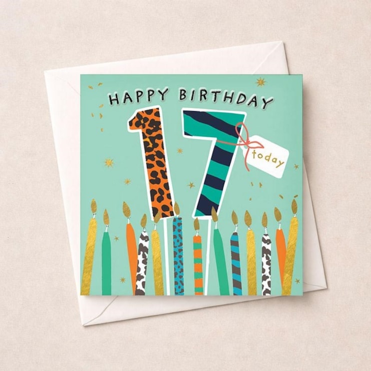 Age 17 Birthday Card - 17 Today Candles