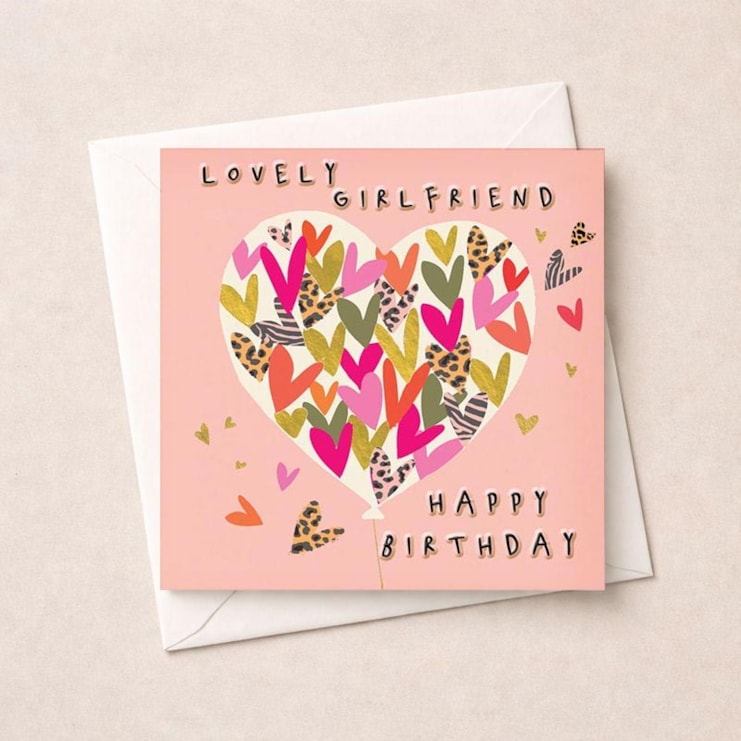 Girlfriend Birthday Card - Hearts Girlfriend Birthday Card - Hearts
